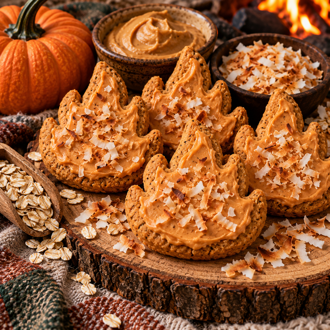 Campfire Pup pumpkin peanut butter and toasted coconut dog treats