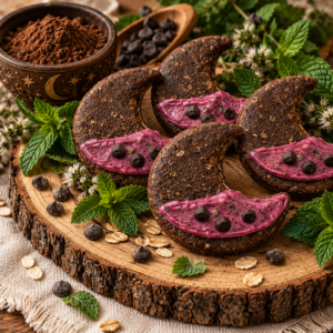 Midnight Mint carob and mint crescent moon dog treats